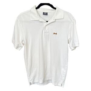 Le Tigre White Polo with Gold Tiger Emblem - S